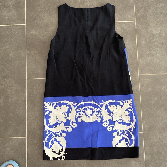 TIBI blue and black color block silk mini sleeveless sheath dress. Womens size 2 - Picture 6 of 7